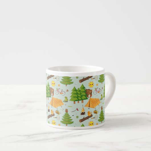 Camping Pattern Espresso Kop (Voorkant rechts)