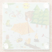 Camping Pattern Glazen Onderzetter (Achterkant)