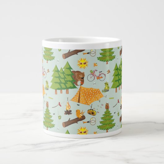 Camping Pattern Grote Koffiekop (Voorkant)