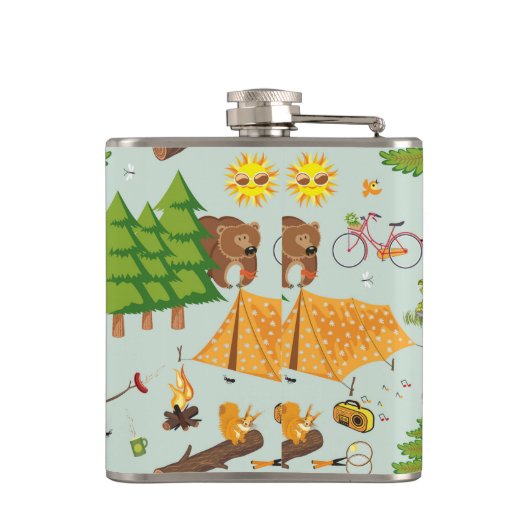 Camping Pattern Heupfles (Achterkant)