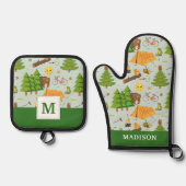 Camping Pattern Ovenwant & Pannenlap Set (Voorkant)