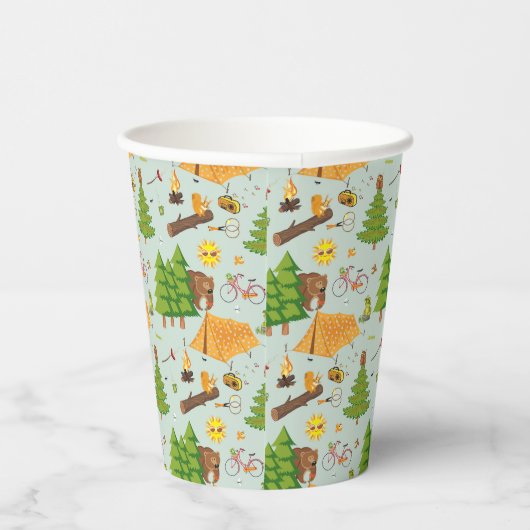 Camping Pattern Papieren Bekers (Rechts)