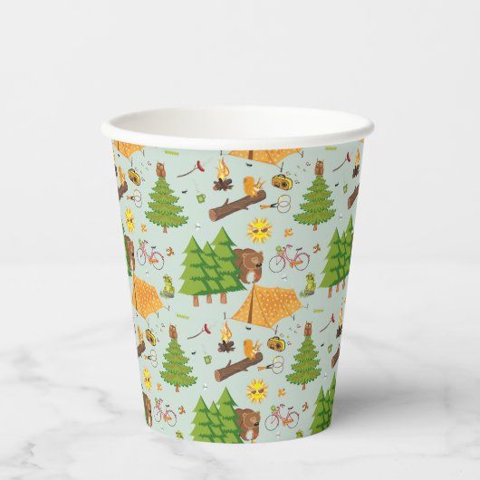 Camping Pattern Papieren Bekers (Voorkant)