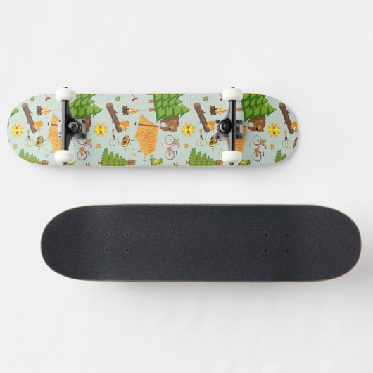 Camping Pattern Persoonlijk Skateboard (Horizontaal)