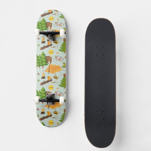 Camping Pattern Persoonlijk Skateboard (Voorkant)