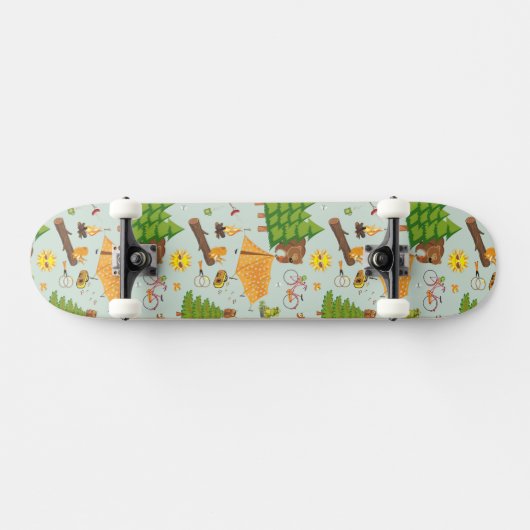 Camping Pattern Persoonlijk Skateboard (Horizontaal)