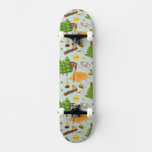 Camping Pattern Persoonlijk Skateboard (Voorkant)