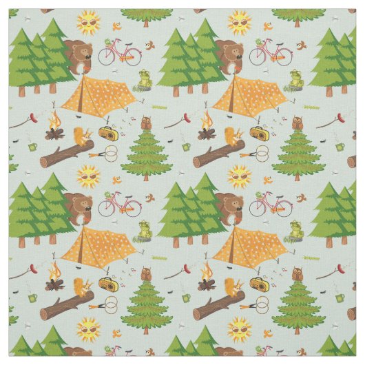 Camping Pattern Stof (Swatch)