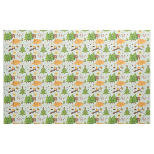 Camping Pattern Stof (Fat Quarter)
