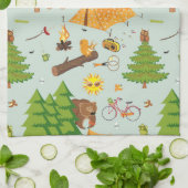 Camping Pattern Theedoek (Gevouwen)