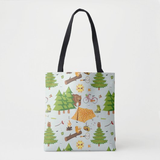 Camping Pattern Tote Bag (Voorkant)