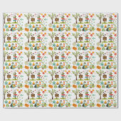 Camping Pattern Wrapping Paper Cadeaupapier (Vlak)