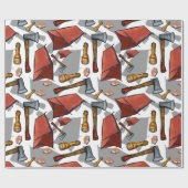 Camping Pattern Wrapping Paper Cadeaupapier (Vlak)