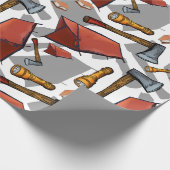 Camping Pattern Wrapping Paper Cadeaupapier (Hoek)