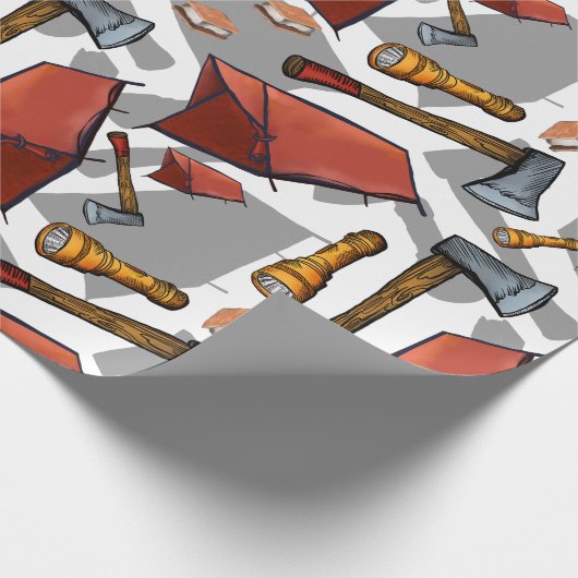Camping Pattern Wrapping Paper Cadeaupapier (Hoek)