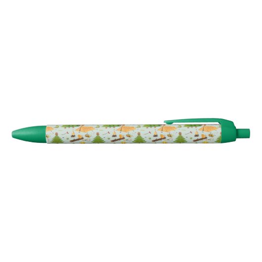 Camping Pattern Zwarte Inkt Pen (Bovenkant)