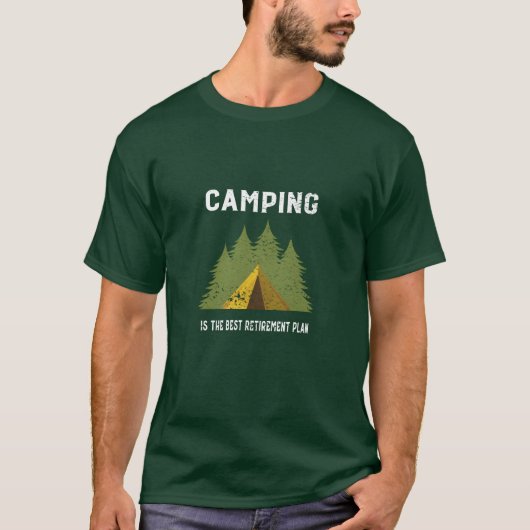 Camping Pensioen grappig T-shirt (Voorkant)