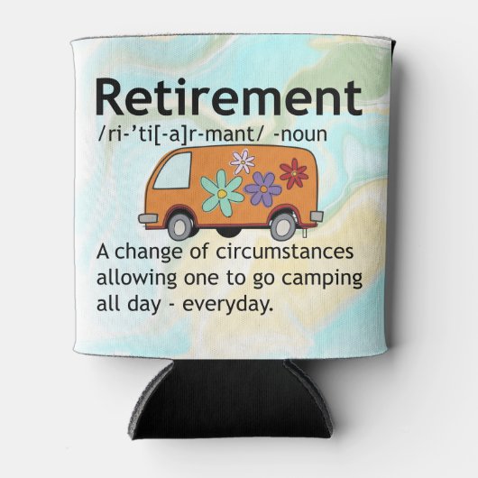 Camping pensioen grappige definitie blikjeskoeler (Voorkant)