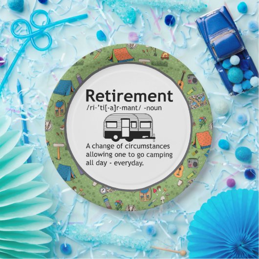 Camping Pensioendefinitie Papieren Bordje (Feest)