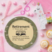 Camping Pensioendefinitie Papieren Bordje (Feest)