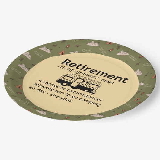 Camping Pensioendefinitie Papieren Bordje (Gekanteld)