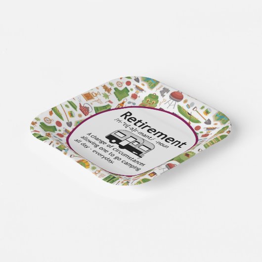 Camping Pensioendefinitie Papieren Bordje (Gebogen)