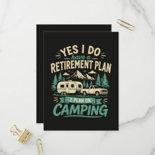 Camping Pensioenplan Uitnodiging Briefkaart