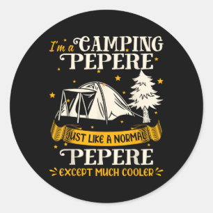 Camping Pepere veel koeler cadeau voor Pepere Ronde Sticker