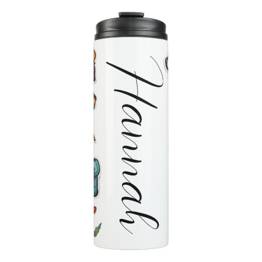 Camping Personaliseer Naam Thermosbeker (Voorkant)