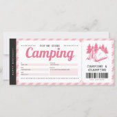 Camping Pink Gift Voucher, Summer Camp Certificate (Voorkant)