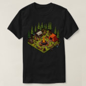 Camping Pixel Art Stijl 1 T-shirt (Design voorkant)