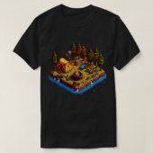 Camping Pixel Art Stijl T-shirt (Design voorkant)