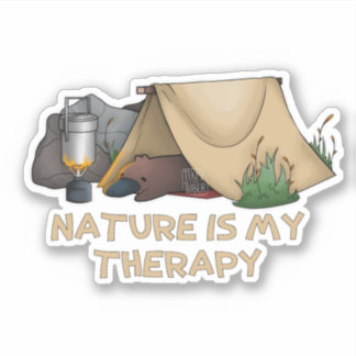 Camping Platypus Sticker
