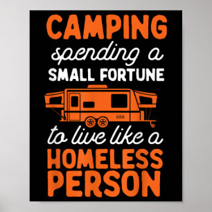 Camping Pop Up Camper RV Trailer Kleine Fortuin Poster