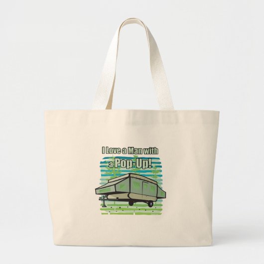 Camping PopUp Grote Tote Bag (Voorkant)