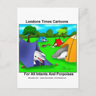 Camping Porpoises Funny Pun-Lovers Briefkaart