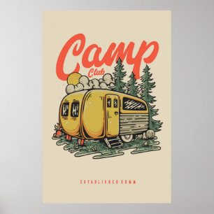 camping poster bossen