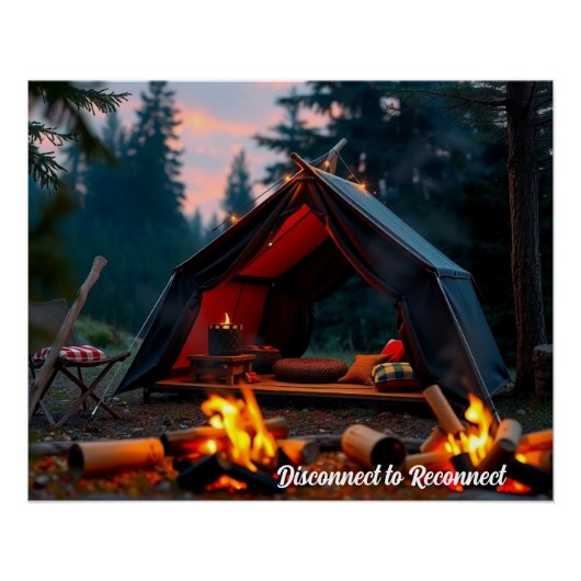 Camping Poster - Disconnect to Reconnect (Voorkant)