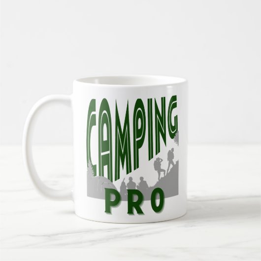 Camping pro print voor hem - professionele camper koffiemok (Links)