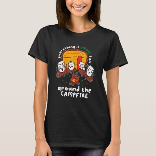 Camping Pun Smore Fun omringd door de kampvuur Mar T-shirt (Voorkant)