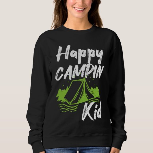 Camping Puns Happy Campin' Kid Boys Girls Children Trui (Voorkant)