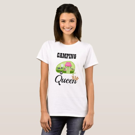 Camping Queen T-shirt (Voorkant volledig)