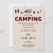 Camping Red Pset buitenshuis Bachelorette Party Kaart (Voorkant)