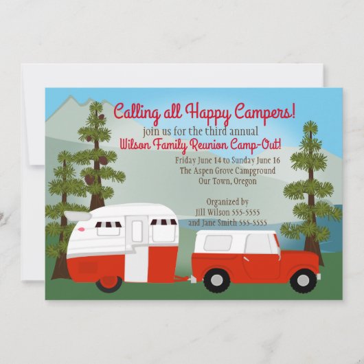 Camping Red Trailer Kaart (Voorkant)