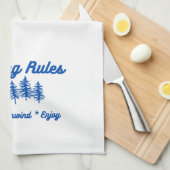 Camping regels op een keukenhanddoek (Quarter Fold)