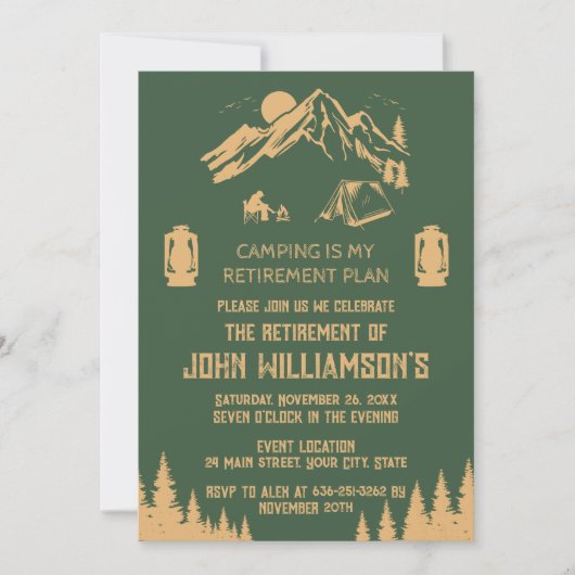 Camping Retirement party Kaart (Voorkant)