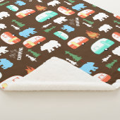 Camping Retro Camper Beer Fleece Sherpa - Brown Deken (3/4)