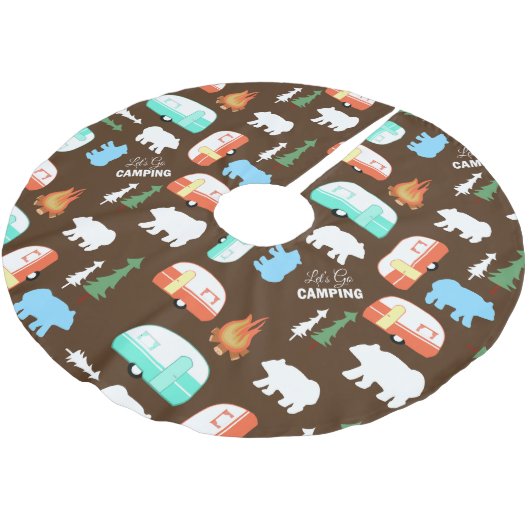 Camping Retro Camper RV Life - Bruin Kerstboom Rok (Gekanteld)