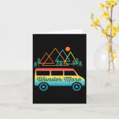 Camping Retro Camper Van Sunset Mountains Kaart (Gele Bloem)