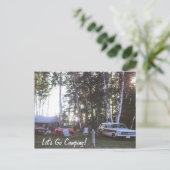 Camping, Retro Campground en Gear Vintage Travel Briefkaart (Staand voorkant)